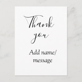 Thank you add name message simple stylish calligra briefkaart