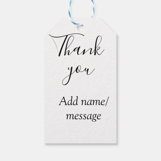 Thank you add name message simple stylish calligra cadeaulabel (Achterkant)