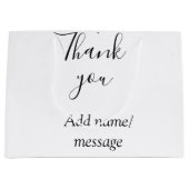 Thank you add name message simple stylish calligra groot cadeauzakje (Voorkant)