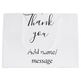 Thank you add name message simple stylish calligra groot cadeauzakje
