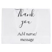 Thank you add name message simple stylish calligra groot cadeauzakje (Achterkant)