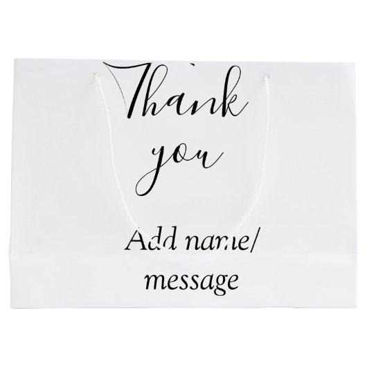 Thank you add name message simple stylish calligra groot cadeauzakje (Achterkant)