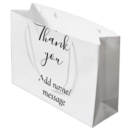 Thank you add name message simple stylish calligra groot cadeauzakje (Achterkant Gekanteld)