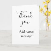 Thank you add name message simple stylish calligra kaart (Gele Bloem)