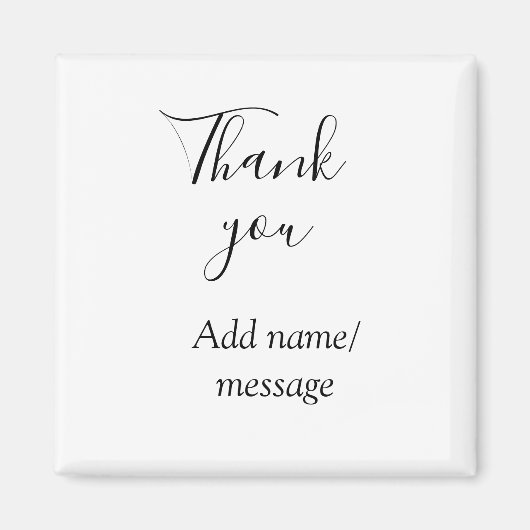 Thank you add name message simple stylish calligra magneet (Voorkant)