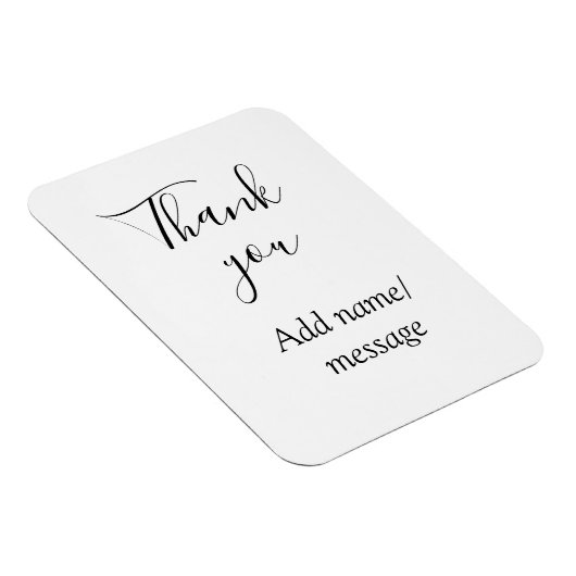 Thank you add name message simple stylish calligra magneet (Rechterzijde)