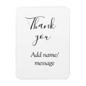 Thank you add name message simple stylish calligra magneet (Verticaal)