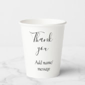 Thank you add name message simple stylish calligra papieren bekers (Achterkant)