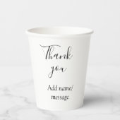 Thank you add name message simple stylish calligra papieren bekers (Voorkant)