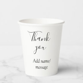 Thank you add name message simple stylish calligra papieren bekers