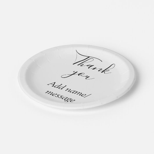 Thank you add name message simple stylish calligra papieren bordje (Gekanteld)