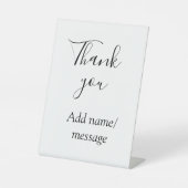 Thank you add name message simple stylish calligra reclamebord met voetstuk (Voorkant)