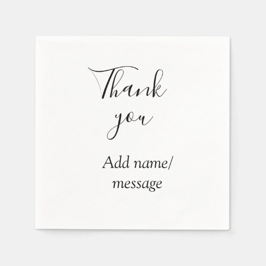 Thank you add name message simple stylish calligra servet (Voorkant)