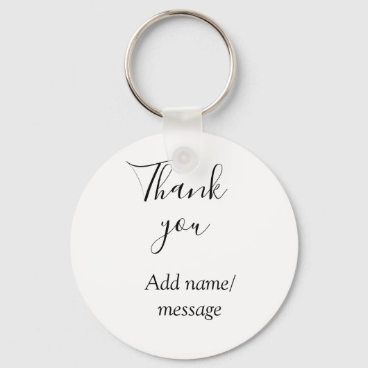 Thank you add name message simple stylish calligra sleutelhanger (Voorkant)
