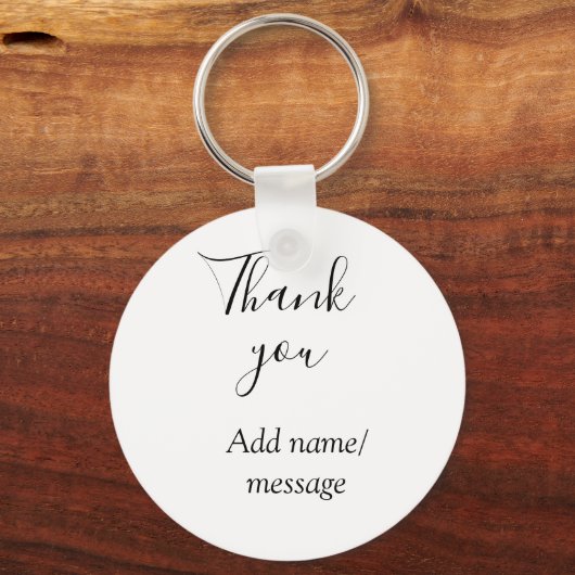 Thank you add name message simple stylish calligra sleutelhanger (Voorkant)