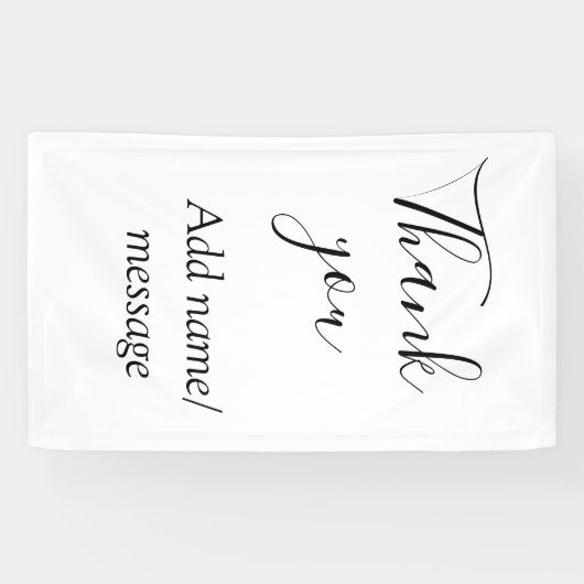 Thank you add name message simple stylish calligra spandoek (Horizontaal)