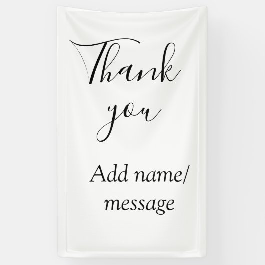 Thank you add name message simple stylish calligra spandoek (Verticaal)