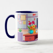 Thank You Admin Vibrant Cartoon Desk Scene Mok (Links)