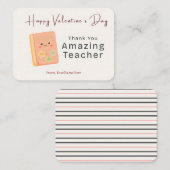 Thank You Amazing Teacher Valentine Card Notitiekaartje (Voorkant / Achterkant)