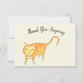 'Thank You Anyway' Apathetic Cat Bedankkaart (Voorkant)