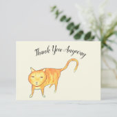 'Thank You Anyway' Apathetic Cat Bedankkaart (Staand voorkant)