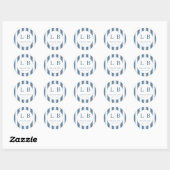 "THANK YOU" Appreciative Blue Striped Serif Ronde Sticker (Vel)