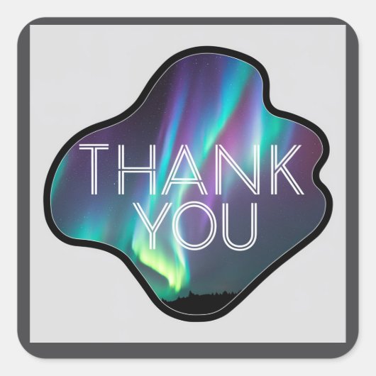 Thank You, Aurora Borealis  Vierkante Sticker (Voorkant)