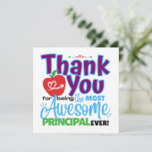 Thank You Awesome Principal Appreciation Kaart (Staand voorkant)