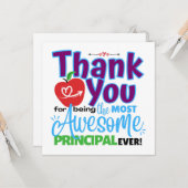 Thank You Awesome Principal Appreciation Kaart (Voorkant / Achterkant in situ)