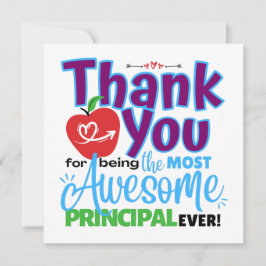 Thank You Awesome Principal Appreciation Kaart
