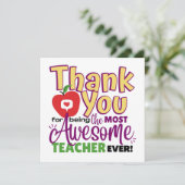 Thank You Awesome Teacher Card Kaart (Staand voorkant)