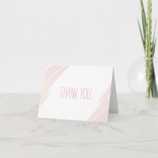 Thank you Baby Shower Card Blush Watercolor Bedankkaart (Voorkant)