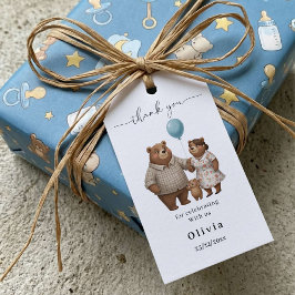 Thank you Baby Shower for Boy Blue Balloon Bear Cadeaulabel