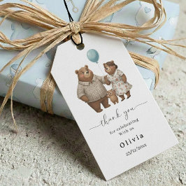 Thank you Baby Shower for Boy Blue Balloon Bear Cadeaulabel