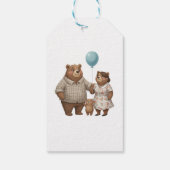 Thank you Baby Shower for Boy Blue Balloon Bear Cadeaulabel (Achterkant)