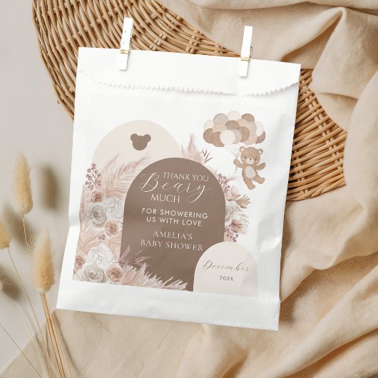 Thank You Beary Much Neutral Teddy Bear Boho Bedankzakje