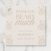 Thank You Beary Much Teddy Bear Baby Shower Bedankjes Labels (Voorkant)