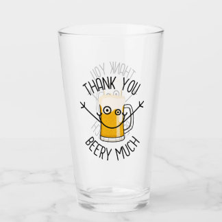 Thank You Beery Much - Silly Face Glas