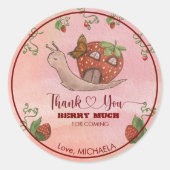 Thank You Berry Much 1st Birthday  Ronde Sticker (Voorkant)