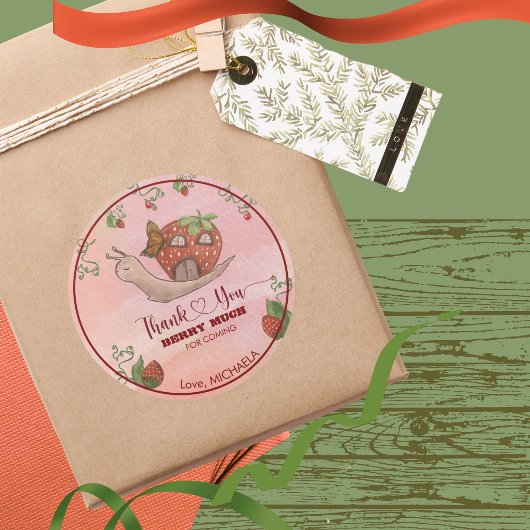 Thank You Berry Much 1st Birthday  Ronde Sticker