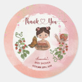 Thank You Berry Much Baby Shower Round Sticker (Voorkant)