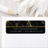 Thank You Black and Gold Elegant Marble Etiket (Insitu)