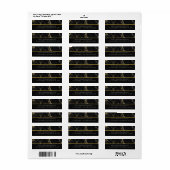 Thank You Black and Gold Elegant Marble Etiket (Full Sheet)