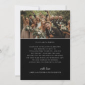 Thank You Black & White 2 Photo Wedding Bedankkaart (Achterkant)