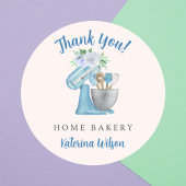 Thank You Blue Flower Mixer Ronde Sticker