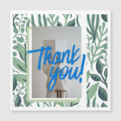 Thank You Botanical Greenery Card with Blue Brush  (Voorkant)