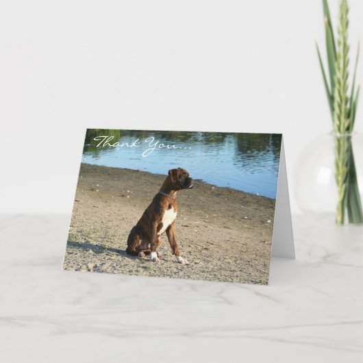 Thank You Boxer Puppy Greeting card Bedankkaart (Voorkant)