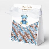 Thank You | Boy's Teddy Bear Baby Shower Bedankdoosjes (Voorkant Zijde)