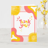 Thank You | Bright Modern Fun Colorful Abstract Kaart (Gele Bloem)