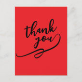 Thank You Bright Red Classical Unique Simple Briefkaart (Voorkant)